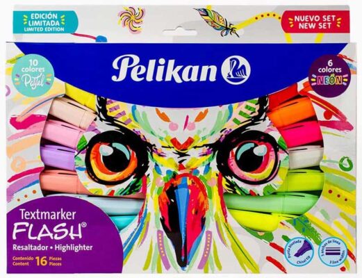 Marcatextos Neon Y Pastel Pelikan 16 Pzs Testmarker Flash